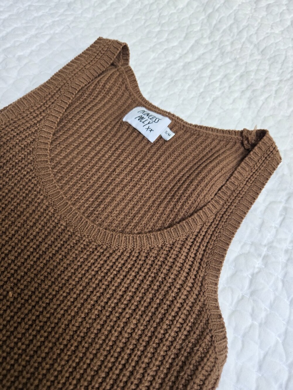 Princess Polly Brown Ribbed Tank Top - Picture 3 of 6